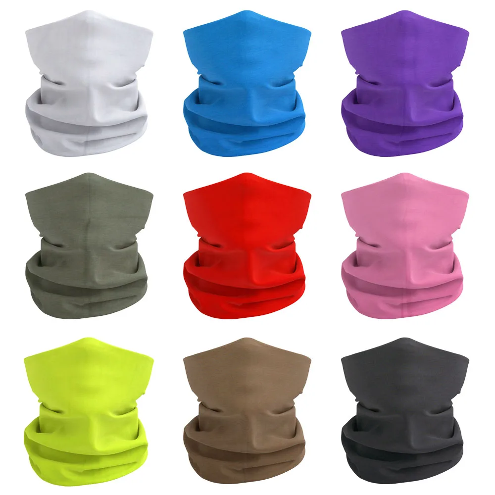 남성 여성을위한 Breathabale Neck Gaiters 하이킹 사이클링 낚시 페이스 쉴드 Bandana를위한 방진 Quickdry 솔리드 컬러 HeadScarf