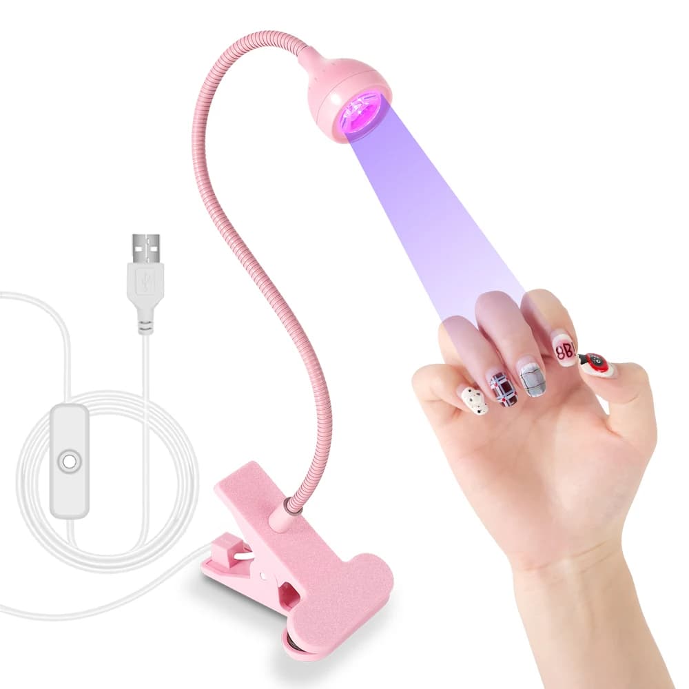 젤 손톱 건조를위한 네일 LED UV 램프 폴란드어 클립 온 유연한 책상 매니큐어 살롱을위한 미니 휴대용 USB 네일 램프 UV 라이트 건조기