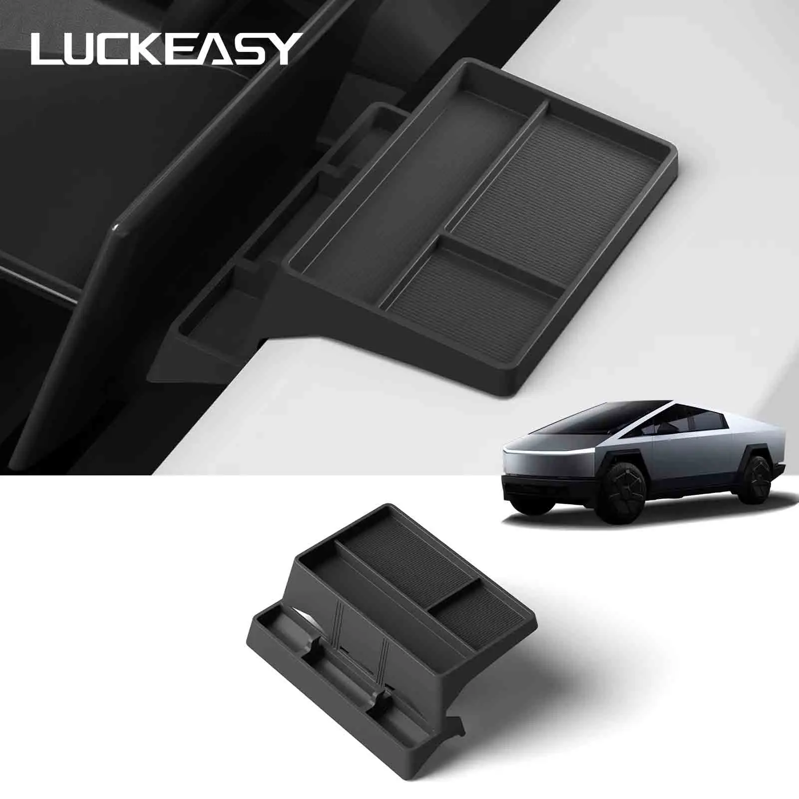 테슬라 사이버트럭 2024 차량용 LUCKEASY 대시보드 수납함, 계기판 정리함, 수납 트레이, 자동차 내부 액세서리