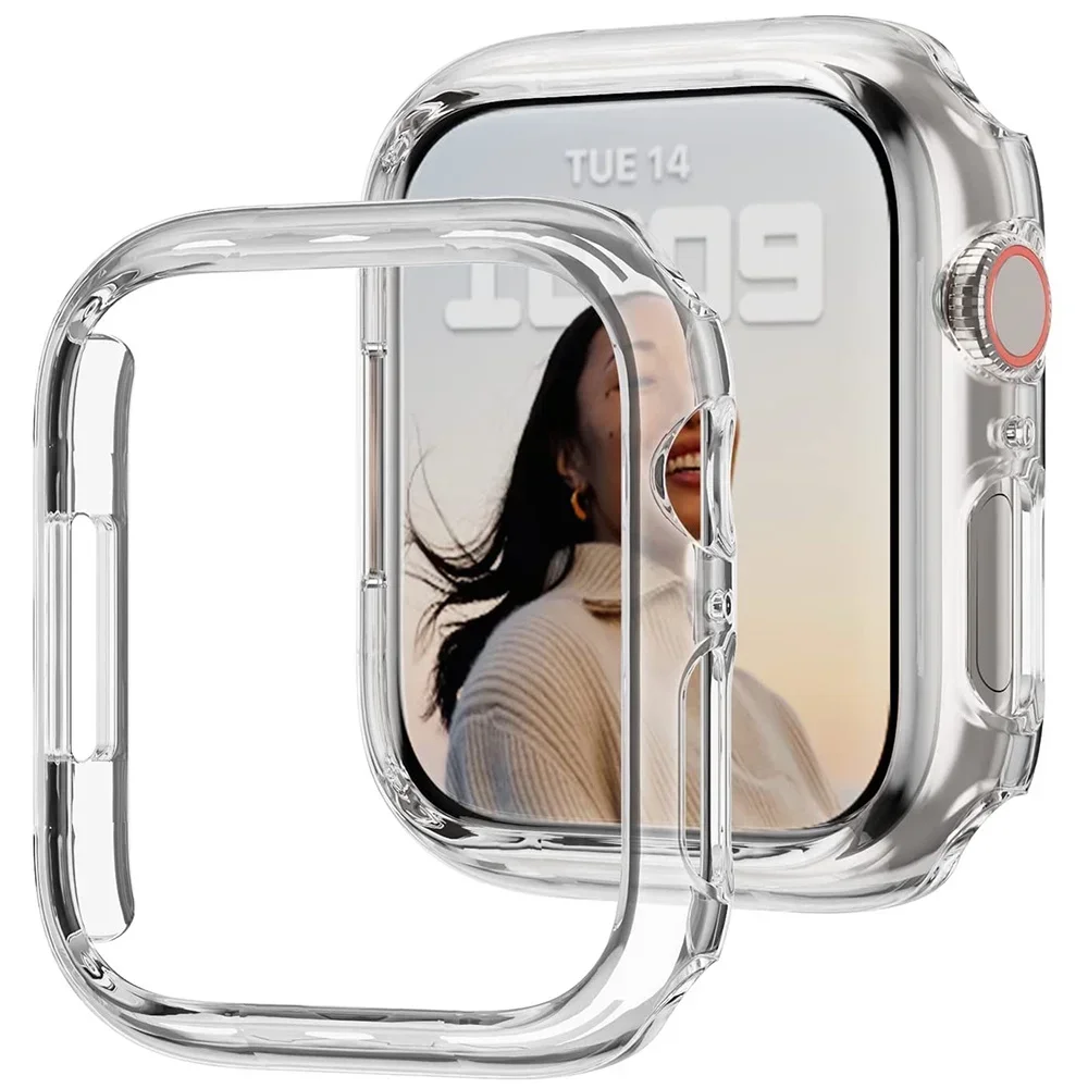 Apple Watch 케이스 커버 45mm 41mm 44mm 40mm 42mm 38mm 46 49mm 액세서리 PC 보호대 범퍼 iWatch 시리즈 8 7 SE 6 5 4 3 9