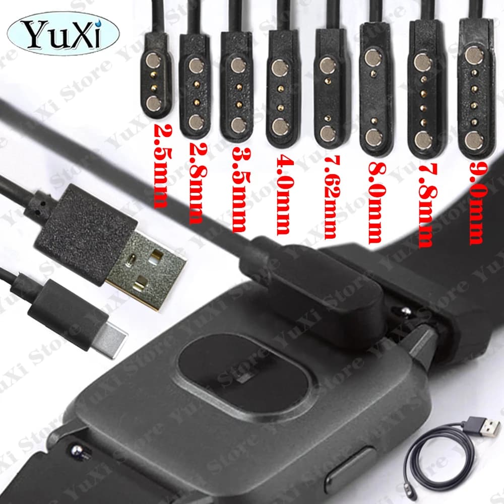 스마트워치용 2핀 4핀 마그네틱 USB 타입-C 도크 충전 케이블 어댑터 성인 및 어린이용 스마트워치 전원 충전선