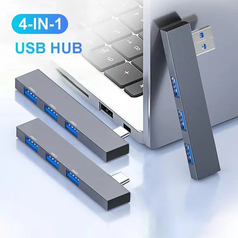 USB C 허브 3.0 타입 C 3.1 4포트 다기능 USB OTG 어댑터 (다양한 컴퓨터 장치용)
