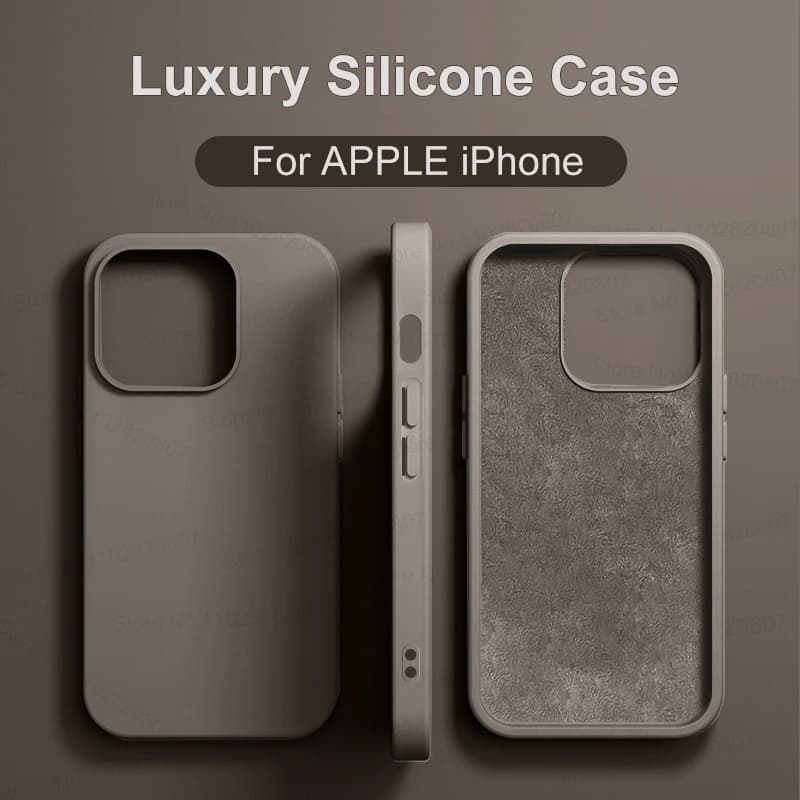 Apple iPhone 11 12 13 14 15 16 17 Pro Max 17 Air Plus 액체 실리콘 케이스 용 고급 충격 방지 케이스 범퍼 소프트 커버 전화 액세서리