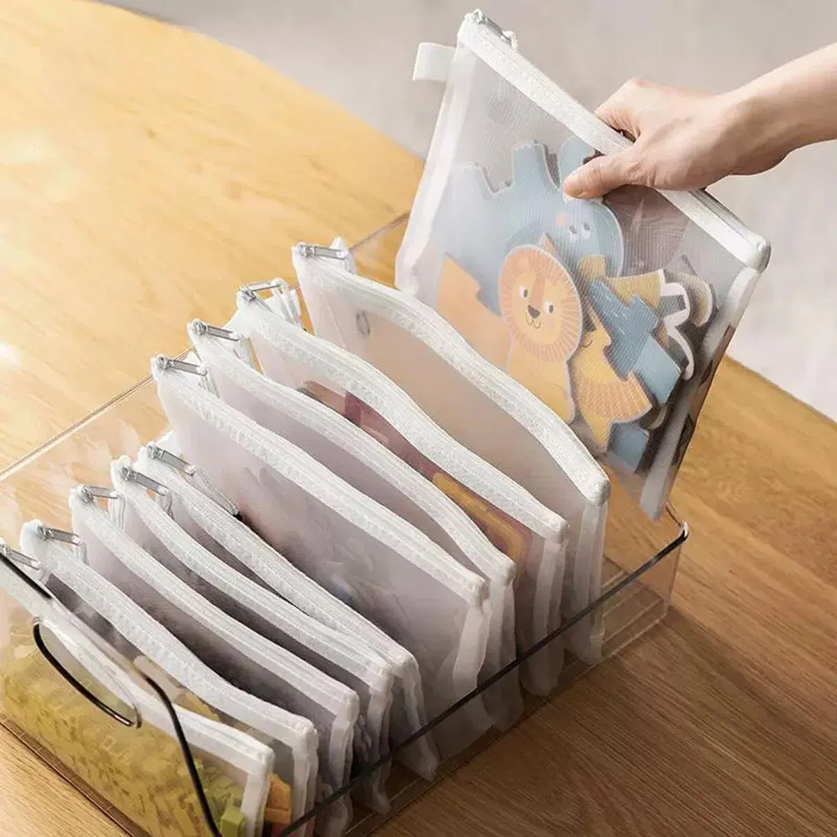 3pcs 메쉬 지퍼 주머니 A4A5A6 학생 방수 우편 파일 가방 메이크업 가방 학교 사무용품 기타 스토리지 주최자