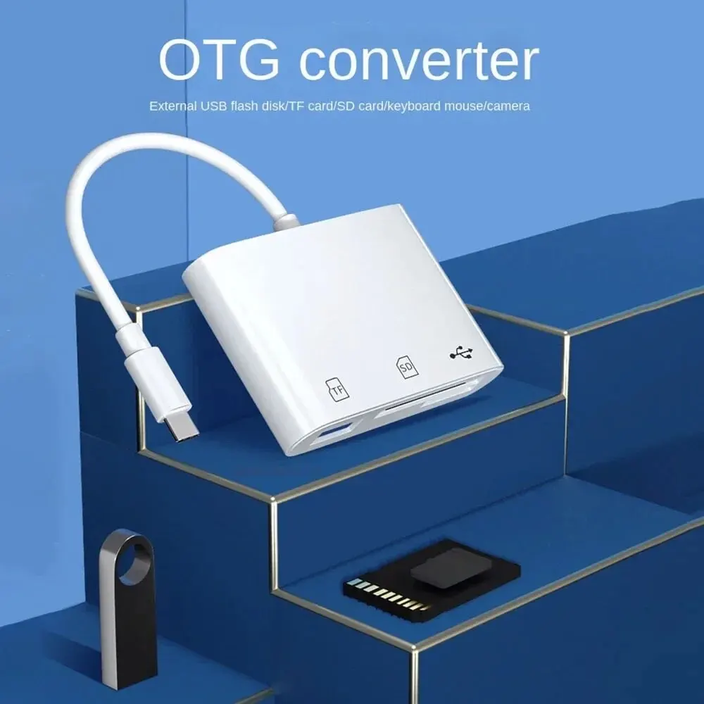 USB C 허브 어댑터 3 in 1 타입 C to TF CF SD 카드 리더 맥북 화웨이 삼성 샤오미 폰 메모리 카드 변환기