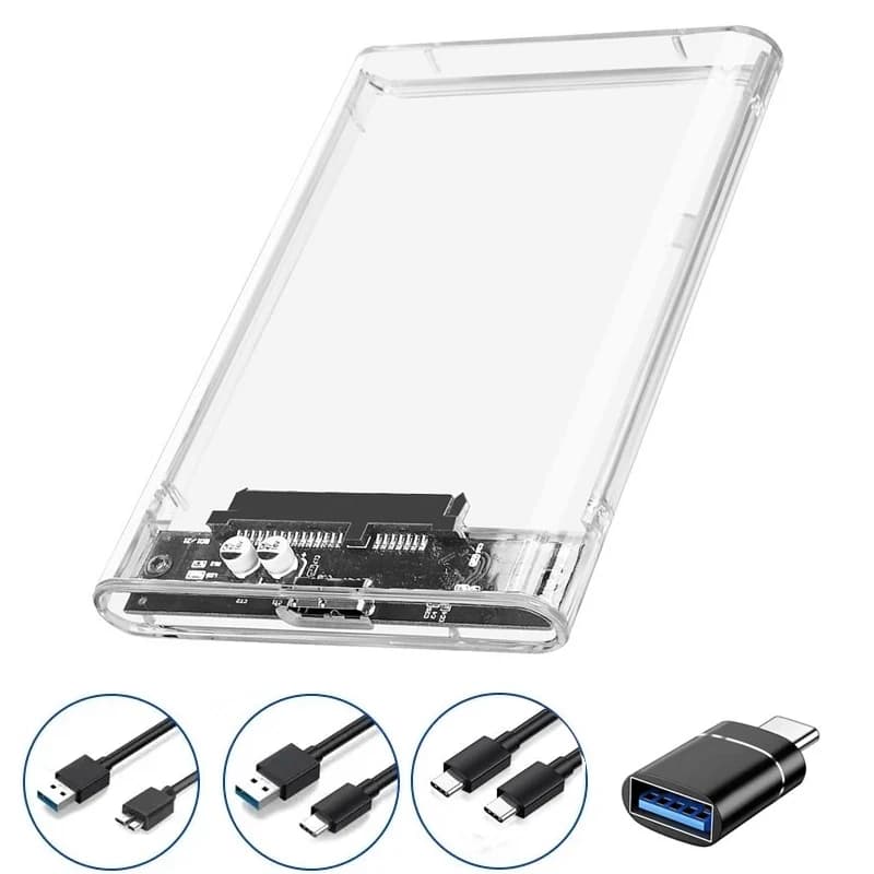 하드 디스크 박스 USB 3.0/Type C - SATA III 하드 디스크 케이스 2.5인치 HDD SSD 외부 인클로저 하드 드라이브 디스크 박스 외부 HDD 케이스