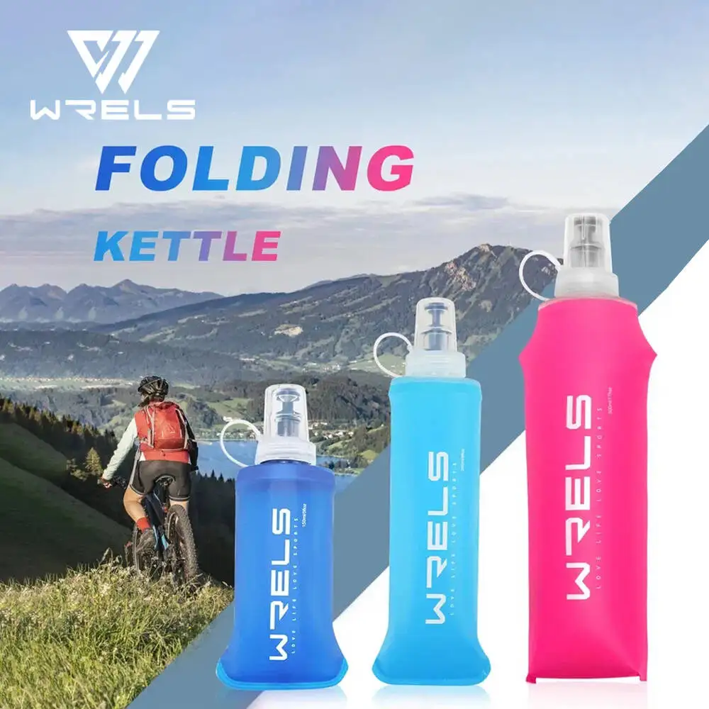 1pc150ml/250ml/500ml 야외 접이식 실리콘 물린 크기 물병 러닝 캠핑 하이킹 여행 편리한 물병