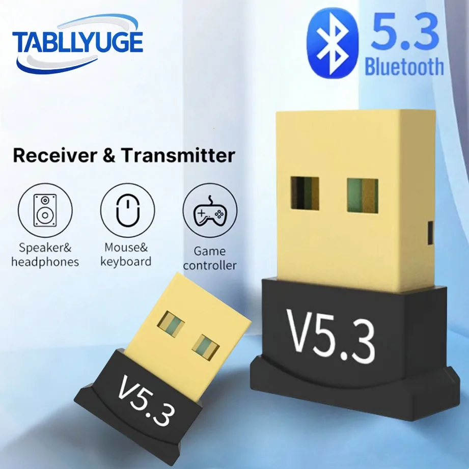 PC 노트북 컴퓨터 용 USB Bluetooth 5.3 어댑터 무선 동글 Bluetooth 어댑터 지원 마우스 키보드 Windows 7/8.1/10/11