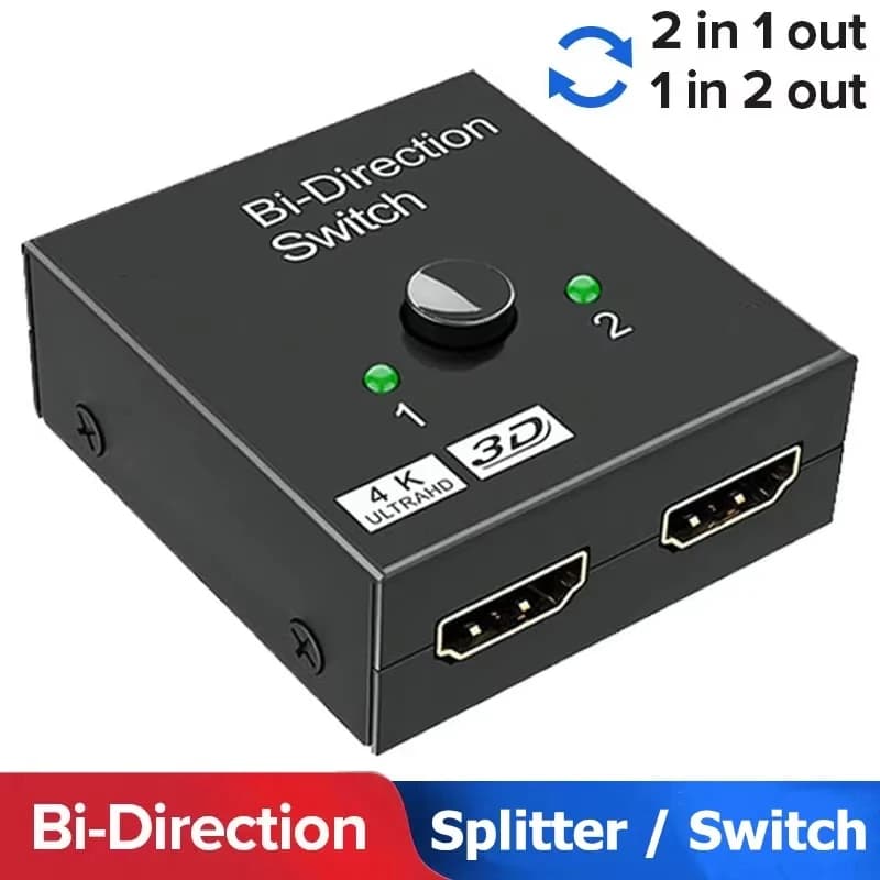 스위치 양방향 2.0 분배기 HDMI 호환 1x2/2x1 어댑터 4K 스위처 PS4 Pro/4/3 TV Box 용 2 in 1 out 변환기 