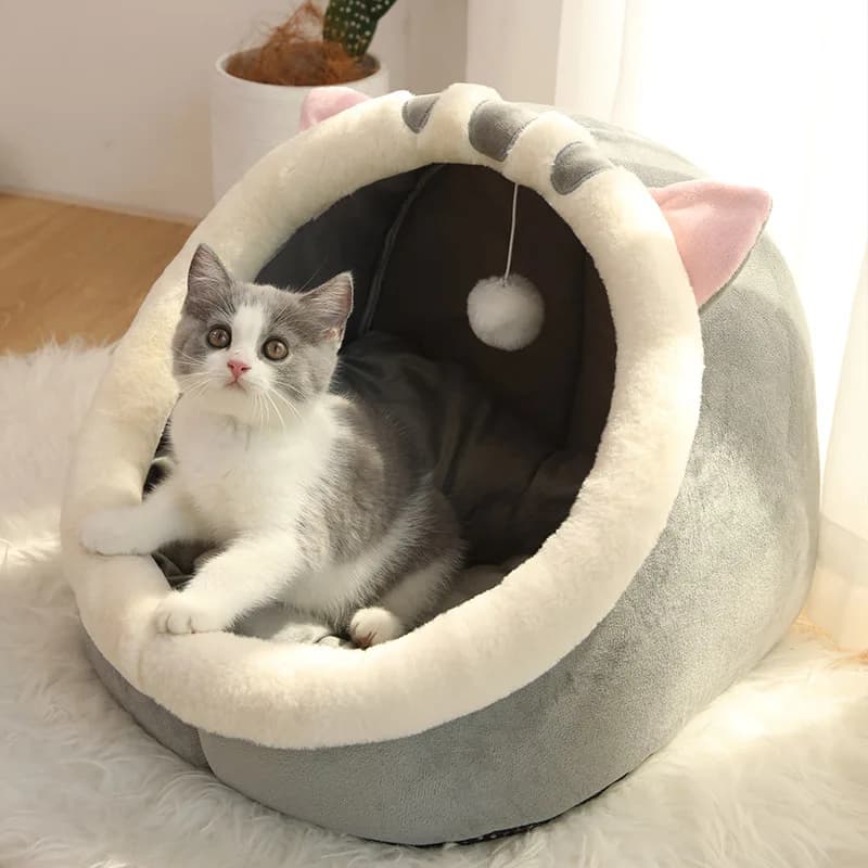 깊은 수면 고양이 침대 만화 애완 동물 침대 접이식 이동식 빨 애완 동물 잠자는 침대 작은 개 매트 가방 동굴 고양이 침대