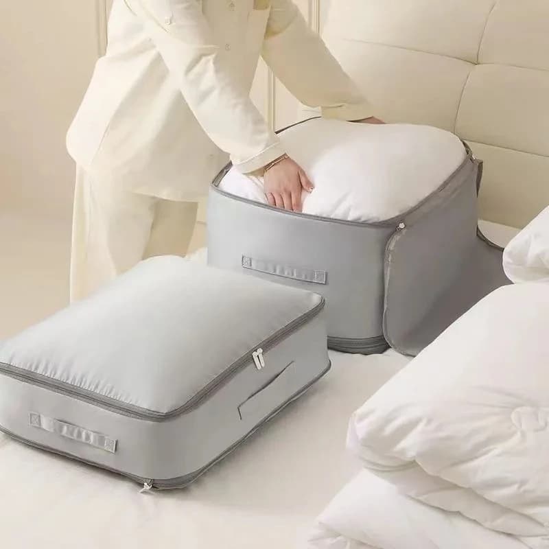 헤비듀티 자가압축 보관 가방, 옷, 담요 및 이불용 휴대용 정리함, 옷장 정리에 이상적