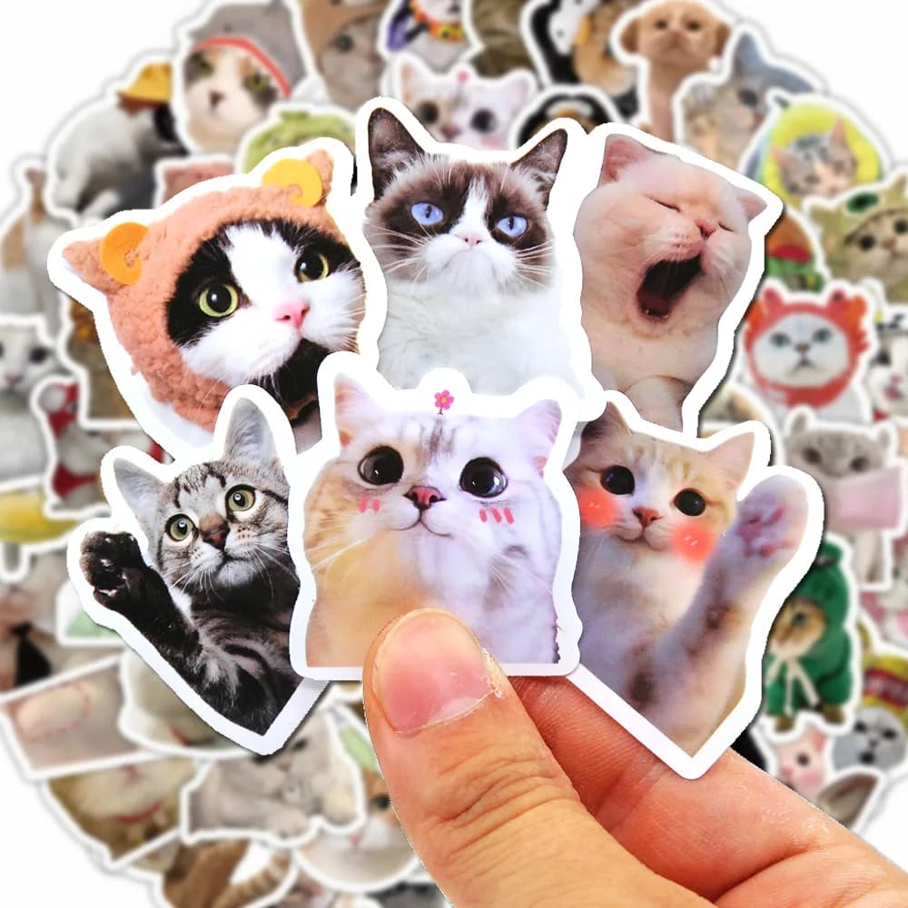 100/500/1000pcs 재미 있은 고양이 스티커 만화 귀여운 데칼 장난감 편지지 기타 전화 자전거 노트북 수하물 낙서 어린이 스티커