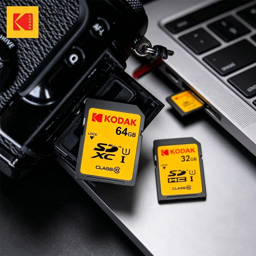 코닥 SD 카드 32GB 64GB 128GB 클래스 10 U1 V30 DSLR 카메라용 고속 메모리 카드 SDXC 4K 비디오 지원