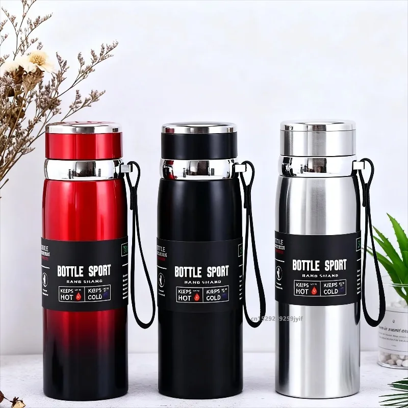 800ml/1000ml 보온병 냉온수병 보온병 물, 차, 커피용 진공 보온병 스테인리스 스틸 보온병