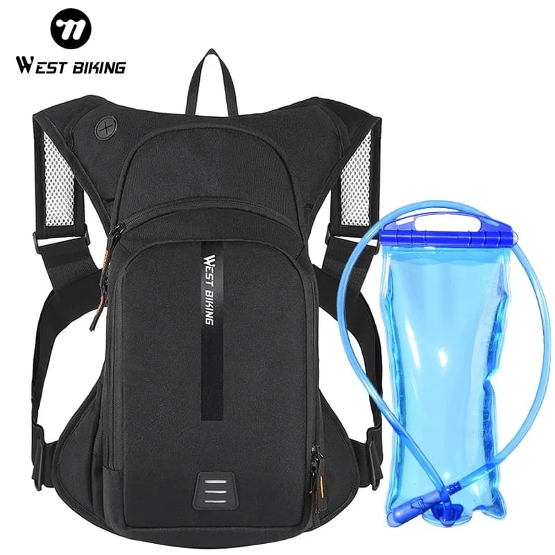 WEST BIKING 10L 초경량 사이클링 백팩 인체공학적 스트랩 반사 자전거 가방 물주머니 포함 여행 하이킹 사이클링 가방