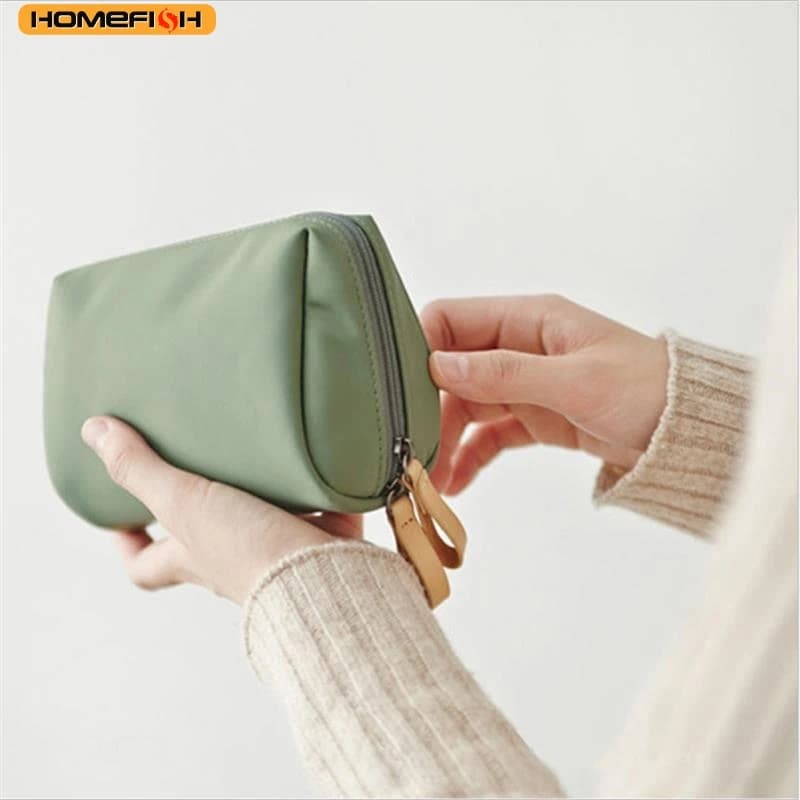 HOMEFISH 1PC 휴대용 여성 메이크업 가방 화장품 가방 동전 주머니 보관 가방 미니 립스틱 가방 작은 가방 세면 용품 가방 주최자